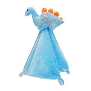 Pro Gleem Dinosaur Lovey Blanket Soft Security Blankie 14| Stuffed Toy Blue